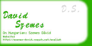 david szemes business card